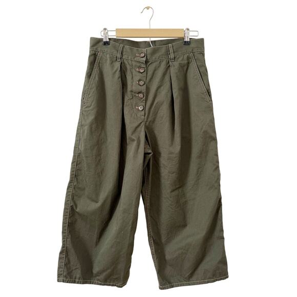 Goop G Label Green Barrel Balloon Wide Leg Pants US 4 - Picture 2 of 7